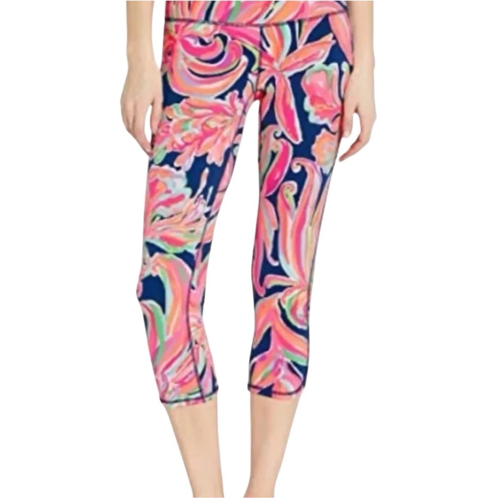 Lilly Pulitzer Luxletic Cropped Weekender Legging Banana Flambé Size XS